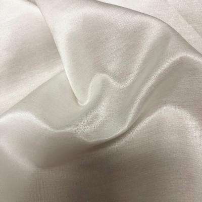 China Blend Organic Natural White Silk Cotton Fabric Satin Silk Cotton Custom Color For Blouse From 2020 Factory for sale