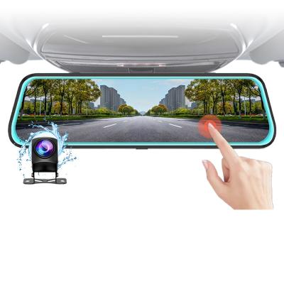 China Waterproof 9.66 Inch Full HD Dual Lens Night Vision Car Reversing Assist Parking Monitor Driving Recorder Rear View Mirror Car Camera Dash Cam for sale