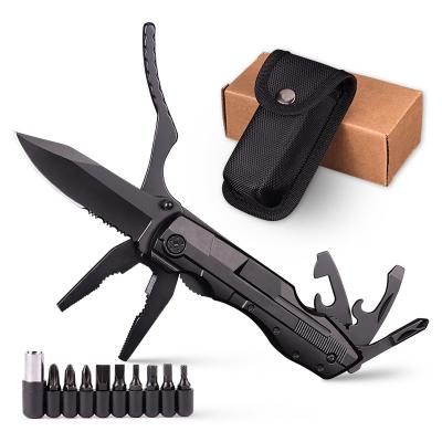 China Amazon Unrated Hot Selling Black Coating Multi Tool Pliers Knife With Screwdrivers for sale