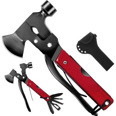 China Unrated Hammer Multi Tool Outdoor Survival Gear Ax With Durable Pocket Camping Accessories With Ax Hammer Knife Saw Pliers for sale