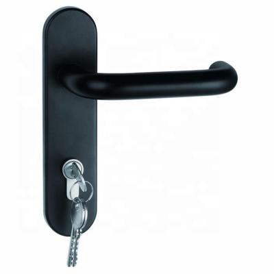 China Exterior Door External Trim With Cylinder Key Outside Lever Handle Lock Device For Type Exit Device Panic Press Bar for sale