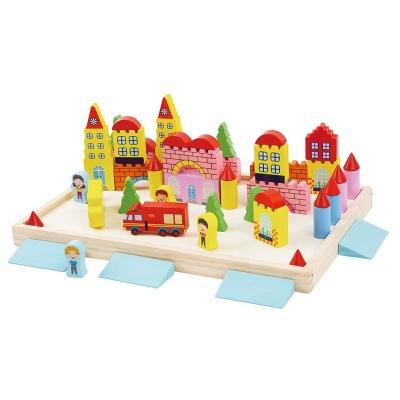 China Baby 3D DIY Colorful Wooden Emergency Educational Activities Cognitive Education Building Blocks for sale