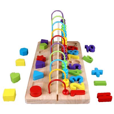 China 2022 Intelligence Beech Developing Wooden Toys Pretend Wooden Play and Stacking Sensory Toys Sorting Toys Set for Children Montessori for sale