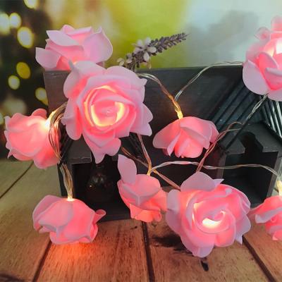 China Indoor Wedding Series 1.5M Pink Led Rose Flowers String Lights Holiday Light Valentine's Day Decoration for sale