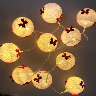 China Indoor String Light 1.5M Mini Cotton Ball Christmas Holiday Decoration for sale