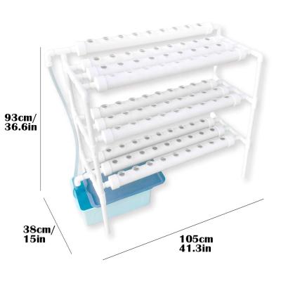 China Nft Eco-friendly Hydroponics System With 108 Holes Kits, Vertical Hydroponics PVC Pipe Plant Vegetable With Mute And Sponge Pump for sale