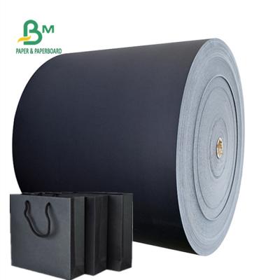 China 80gsm 120gsm Wood Pulp Kraft Paper Moisture Proof Virgin Black Jumbo Roll For Shopping Bags for sale