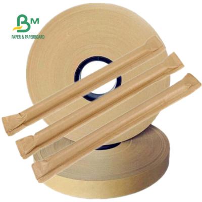 China 24gsm 28gsm Food Grade Brown Straw Tube Wrapping Kraft Paper Moisture Proof Jumbo Roll for sale