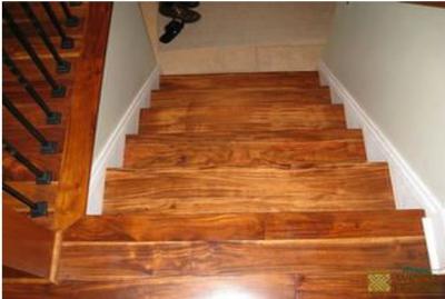 China Acacia walnut solid wood stair treads for sale