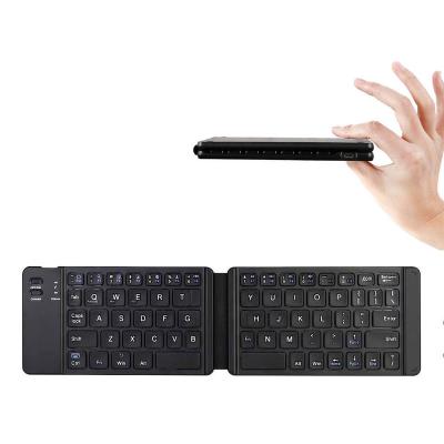 China Multimedia Keys Foldable Wireless Keyboard Rechargeable Portable Mini Wireless Keyboard With Touchpad Mouse for IOS Android Windows PC Tablet for sale