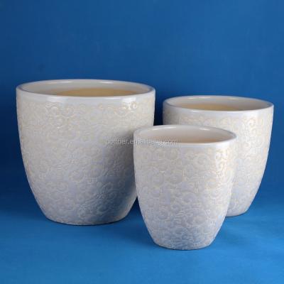 China White Flower Decorative Ceramic Potsr 331WS-W for sale