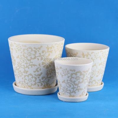 China Ceramic Beaded Glazed Ceramic Flower Pots Garden Potted Plant Pot Planter 001P-G2 for sale