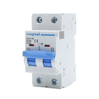 China Household 1pole Circuit Breaker MCB 6kA Earth Leakage Short Circuit Over Load Protection NXN7-2-63 for sale