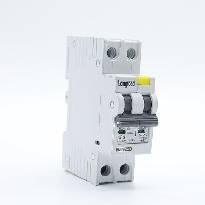 China 2020 High Quality Wholesale Residual Current Earth Leakage RCCB Circuit Breaker 6000A Short Circuit Breaking Capacitance LR6E-1N-63 for sale