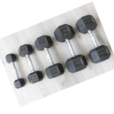 China Universal Manufacturers Free Wholesale Rubber-Coated Hex Dumbbells Free Supply Equipment For Home Gyms for sale