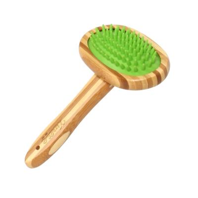 China Stocked in Cat Bath Brush Pet Dog Massage Running Rubber Bamboo Brush for sale