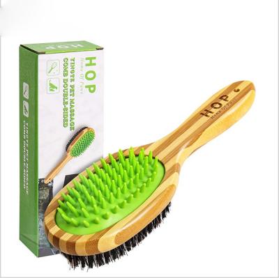 China Stocked China Manufacturer Eco - Friendly Double Sided Bamboo Cat Dog Pet Bath Massage Brush for sale