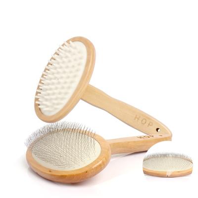 China Stored Wooden Dog Cat Pet Grooming Massage Slicker Private Label Sweep Pet Comb Brush for sale