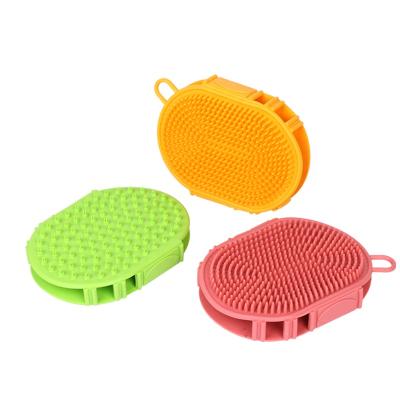 China Factory Stored Wholesale Multi-Functional Double Sided Brush Cat Dog Shower Bath Brush Pet Wash Massage Double Sided for sale