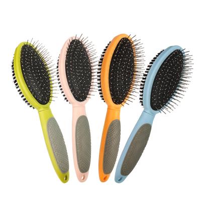 China Viable Factory Logo Double Sided Dog Massage Wholesale Custom Hair Brush Cat Pet Pin Grooming Brush for sale