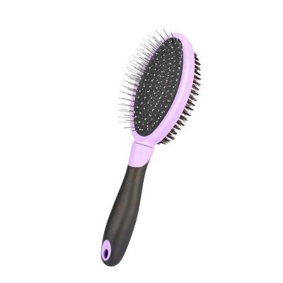 China Viable Factory Logo Double Sided Dog Massage Wholesale Custom Hair Brush Cat Pet Pin Grooming Brush for sale