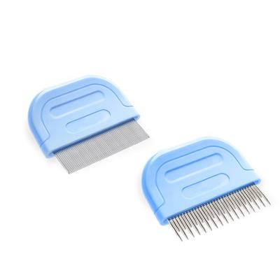 China Factory Wholesale Two Style Mini Portable Pet Needle Comb Viable Dog Cat Grooming Flea Comb for sale