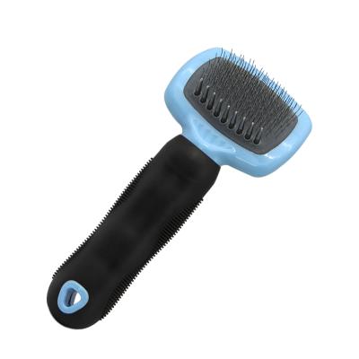 China Low MOQ Two Functions Workable Pet Grooming Tool Dog Cat Hair Grooming Slicker Brush Rake Comb for sale