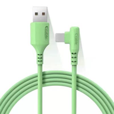 China Mobile Phone Liquid Silicone Bent Plug Fast Charging Cable USB To 8 Pin For iphone USB Cable To Type C Charging Cable for sale