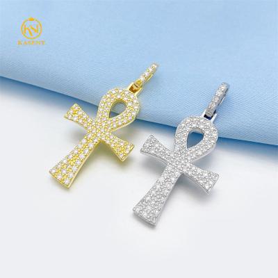 China Moissanite pendant hiphop pendant 925 vvs silver Hiphop cross custom high quality moissanite hiphop pendant for sale