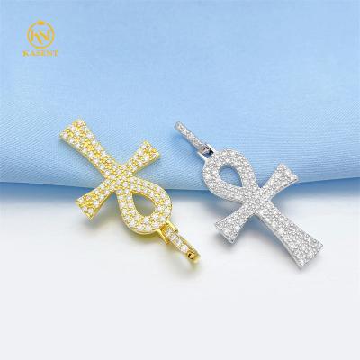 China Hiphop custom 925 silver vvs moissanite cross hip hop pendant hiphop pendant for sale