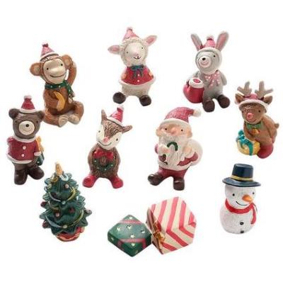 China Europe Craft Resin Kawaii Miniature Christmas Gifts Sets Kids Toys For Garden Decoration for sale