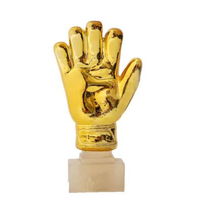 China Custom America Troeos Goalkeeper Gold Gloves Soccer Trophy for sale