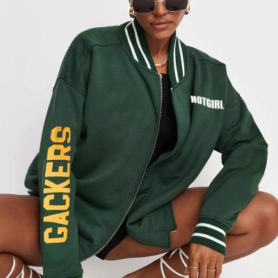 China 2022 New Letters QUICK DRY Oversized Outdoor Bomber Coats Women's Winter Wear Street Baseball Thick Varsity Jacket for sale