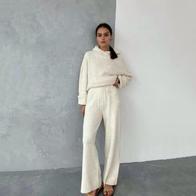 China Drop Shipping QUICK DRY Sweater Pants Set Women 2 Piece Pants Set Ladies Sweat Suits for sale