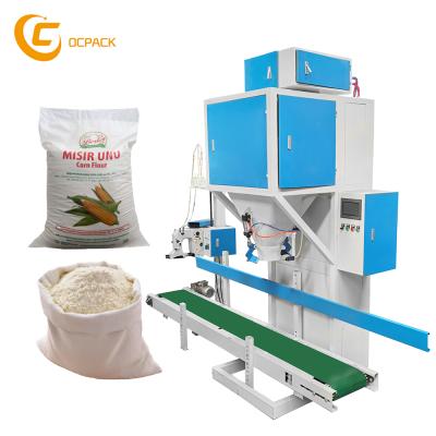 China 10kg 20kg 25kg Semi-automatic Food Granules Cereal Beans Rice Sugar Corn Corn Flour Packing Machine for sale