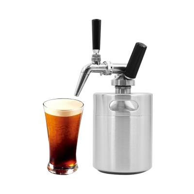 China Wholesale 4L Stainless Steel Home Office N2 Cartridge Mini Espresso Nitro Eco-friendly Portable Iced Coffee Maker With Tap for sale