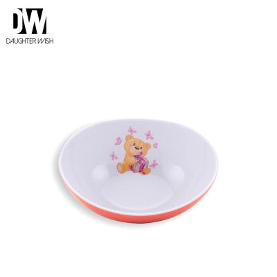 China Sustainable bear pattern cartoon print good quality melamine dinnerware custom dinnerware bowl for kids for sale