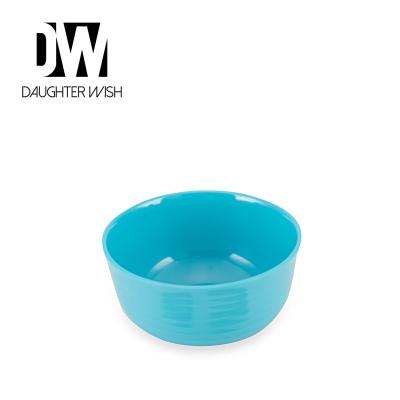 China Factory Sustainable Wholesale Printed Pure Blue Plastic Dinnerware Melamine Bowl Sets for sale