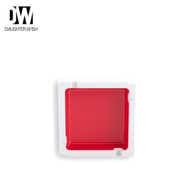 China Nordic Manufacturer Direct Sales Square White and Red Custom Melamine Plastic Ashtray for sale