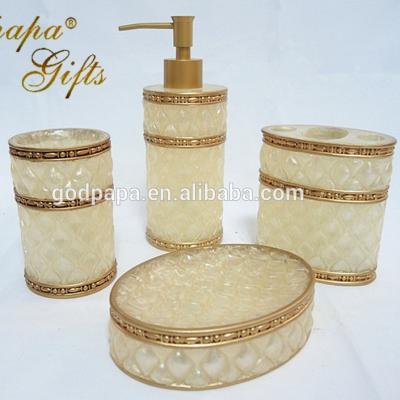 China Viable New Product Poly Decoration Resin Bathroom Set Home Accessory For Wedding Decorative for sale