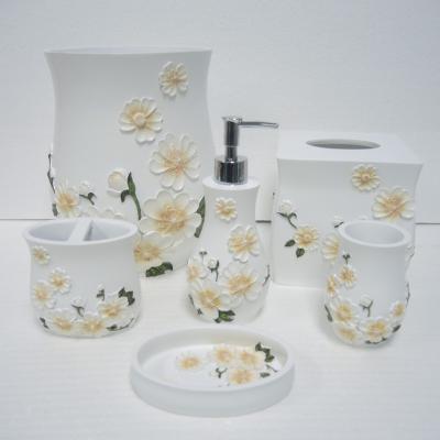 China Sustainable Modern Polyresin Bath Hotel Accessory Set Supplier for sale