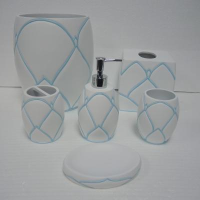 China Sustainable Modern Polyresin Bath Hotel Accessory Set Supplier for sale