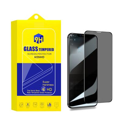 China Anti Fingerprint Coating XOWO Bubble Free Anti Spy Tempered Glass Screen Protector for iPhone X, Privacy Tempered Glass Screen Protector for sale