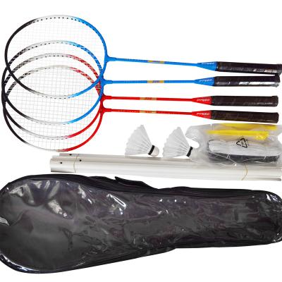 China 4 PCS noise set set aluminum alloy badminton sepatu shuttlecock products family badminton rackets set for backyard beach game for sale