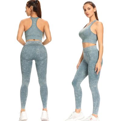 China Breathable Logo Service Sportswear High Waist Yoga Pants 3 Pcs Yoga Set Seamless Yoga Wear Sets for sale