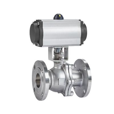 China General ball valve flange connection stainless steel petroleum liquid pneumatic control valve can be customized for sale