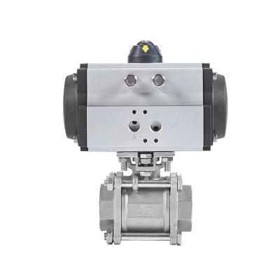 China General Stainless Steel 3 Thread Pneumatic Actuator Ball Valve Plate Connection Trackball Valve for sale