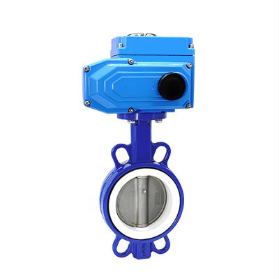 China General Electric Flange Butterfly Valve Cast PTFE Seal Corrosion Proof Stainless Steel Steel Soft Electric Control Valve for sale