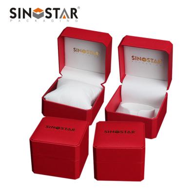 中国 Synthetic Wristwatch Container with Custom Logo and Plastic Core Material 販売のため