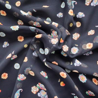 China Georgette Fabric Customization Digital Print 8mm pure silk - Somali dresses for sale